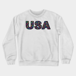 USA colorful stars patriotic fourth of July artwork Crewneck Sweatshirt